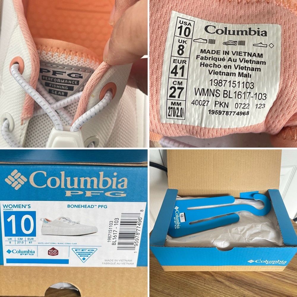 Columbia Women Water Boat Shoes Sneaker Size 10 White PFG Bonehead NEW - Picture 12 of 16